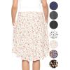 imageSTRETCH IS COMFORT Womens and Plus Size Scoop Hem Flare Mid Length Skirt with Pockets  S5XPink Rose Vine