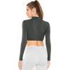 imageWomens Long Sleeve Mock Neck Sports Crop Top  XSmall  3X