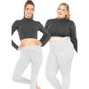 imageWomens Long Sleeve Mock Neck Sports Crop Top  XSmall  3X