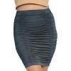 imageSTRETCH IS COMFORT Womens Ruched Pencil Knee Length Skirt Charcoal Gray 2X