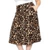 imageSTRETCH IS COMFORT Womens and Plus Knee Length and MIDI ALine Skirt wPocketsBrown Leopard