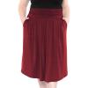 imageSTRETCH IS COMFORT Womens and Plus Size Casual Ruched Below Knee Length Midi Skirt with PocketsBurgundy