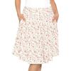 imageSTRETCH IS COMFORT Womens and Plus Size Scoop Hem Flare Mid Length Skirt with Pockets  S5XPink Rose Vine