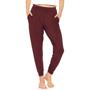 imageSTRETCH IS COMFORT Womens Cuffed Pleated Joggers Burgundy Medium