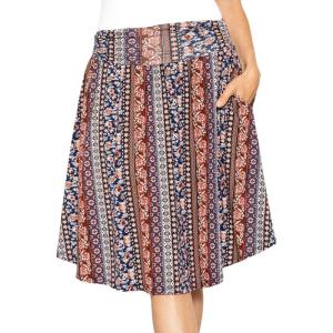 imageSTRETCH IS COMFORT Womens and Plus Size Scoop Hem Flare Mid Length Skirt with Pockets  S5XBoho Natural Floral