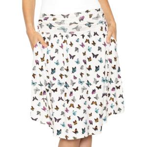 imageSTRETCH IS COMFORT Womens and Plus Size Scoop Hem Flare Mid Length Skirt with Pockets  S5XButterfly