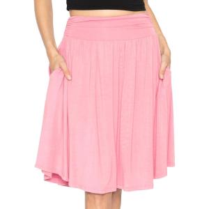 imageSTRETCH IS COMFORT Womens and Plus Size Scoop Hem Flare Mid Length Skirt with Pockets  S5XLight Pink