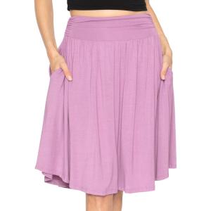 imageSTRETCH IS COMFORT Womens and Plus Size Scoop Hem Flare Mid Length Skirt with Pockets  S5XLilac