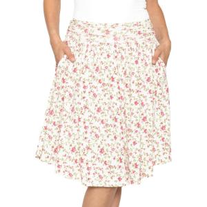 imageSTRETCH IS COMFORT Womens and Plus Size Scoop Hem Flare Mid Length Skirt with Pockets  S5XPink Rose Vine