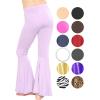 imageSTRETCH IS COMFORT Girls Stretch Bell Bottoms Flare Pants Little  Big Kid Ruffle Bootcut Leggings  Sizes 214Lavender