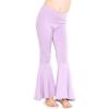 imageSTRETCH IS COMFORT Girls Stretch Bell Bottoms Flare Pants Little  Big Kid Ruffle Bootcut Leggings  Sizes 214Lavender