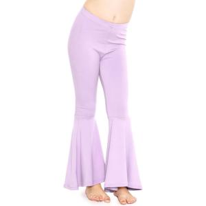 imageSTRETCH IS COMFORT Girls Stretch Bell Bottoms Flare Pants Little  Big Kid Ruffle Bootcut Leggings  Sizes 214Lavender
