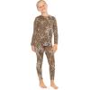 imageSTRETCH IS COMFORT Oh So Soft Youth Girls Long or Short Sleeve Crew and Leggings Set Includes Top and BottomBrown Cheetah