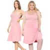 imageSTRETCH IS COMFORT Womens and Plus ALine Knee Length Skirt wBuiltin Shorts  Soft Lightweight Modest Fit  S5XLight Pink