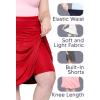 imageSTRETCH IS COMFORT Womens and Plus ALine Knee Length Skirt wBuiltin Shorts  Soft Lightweight Modest Fit  S5XLight Pink