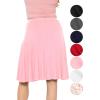 imageSTRETCH IS COMFORT Womens and Plus ALine Knee Length Skirt wBuiltin Shorts  Soft Lightweight Modest Fit  S5XLight Pink