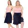 imageSTRETCH IS COMFORT Womens and Plus ALine Knee Length Skirt wBuiltin Shorts  Soft Lightweight Modest Fit  S5XNavy Blue