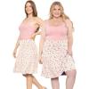 imageSTRETCH IS COMFORT Womens and Plus ALine Knee Length Skirt wBuiltin Shorts  Soft Lightweight Modest Fit  S5XPink Rose Vine