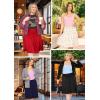 imageSTRETCH IS COMFORT Womens and Plus ALine Knee Length Skirt wBuiltin Shorts  Soft Lightweight Modest Fit  S5XPink Rose Vine