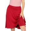 imageSTRETCH IS COMFORT Womens and Plus ALine Knee Length Skirt wBuiltin Shorts  Soft Lightweight Modest Fit  S5XRed