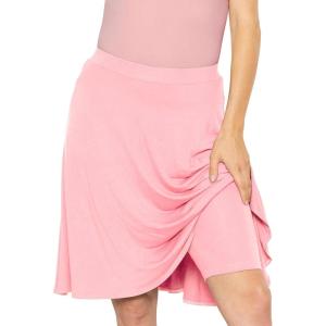 imageSTRETCH IS COMFORT Womens and Plus ALine Knee Length Skirt wBuiltin Shorts  Soft Lightweight Modest Fit  S5XLight Pink