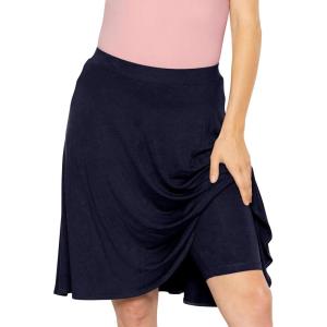 imageSTRETCH IS COMFORT Womens and Plus ALine Knee Length Skirt wBuiltin Shorts  Soft Lightweight Modest Fit  S5XNavy Blue