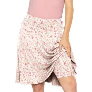 imageSTRETCH IS COMFORT Womens and Plus ALine Knee Length Skirt wBuiltin Shorts  Soft Lightweight Modest Fit  S5XPink Rose Vine