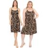 imageSTRETCH IS COMFORT Womens and Plus Rayon Tank Midi Dress  Soft Knit Camisole  Flowy Lightweight Fit  Sizes S5XBrown Leopard
