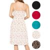 imageSTRETCH IS COMFORT Womens and Plus Rayon Tank Midi Dress  Soft Knit Camisole  Flowy Lightweight Fit  Sizes S5XPink Rose Vine