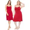 imageSTRETCH IS COMFORT Womens and Plus Rayon Tank Midi Dress  Soft Knit Camisole  Flowy Lightweight Fit  Sizes S5XRed