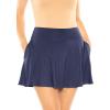imageWomens High Waist Skater Skirt with Built in Shorts with and Without Pockets Small3XNavy Blue