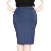 imageWomens Plus Size Soft Stretch MIDI Skirt  Comfortable for Women  XLarge  6XLight Navy