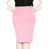 imageWomens Plus Size Soft Stretch MIDI Skirt  Comfortable for Women  XLarge  6XLight Pink