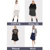 imageWomens and Plus Size Scoop Hem Flare Mid Length Skirt with Pockets  S5XNavy Blue