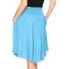 imageWomens and Plus Size Scoop Hem Flare Mid Length Skirt with Pockets  S5XSky Blue