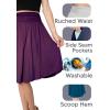 imageWomens and Plus Size Scoop Hem Flare Mid Length Skirt with Pockets  S5XTeal