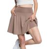 imageSTRETCH IS COMFORT Womens and Plus Ultra Flex High Waist Tennis Skirt with Pockets and Built in Shorts  XS5XLMocha