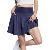 imageSTRETCH IS COMFORT Womens and Plus Ultra Flex High Waist Tennis Skirt with Pockets and Built in Shorts  XS5XLNavy Blue