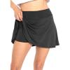 imageWomens High Waist Skater Skirt with Built in Shorts with and Without Pockets Small3XCharcoal Gray