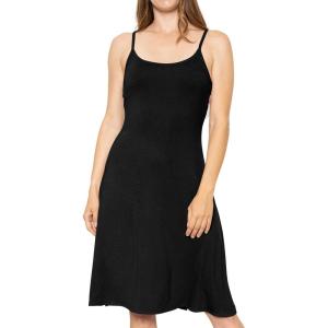 imageSTRETCH IS COMFORT Womens and Plus Rayon Tank Midi Dress  Soft Knit Camisole  Flowy Lightweight Fit  Sizes S5XBlack
