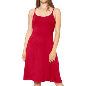 imageSTRETCH IS COMFORT Womens and Plus Rayon Tank Midi Dress  Soft Knit Camisole  Flowy Lightweight Fit  Sizes S5XRed