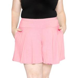 imageSTRETCH IS COMFORT Womens and Plus Size Flowy Wide Leg Shorts with Pockets  S5XLight Pink
