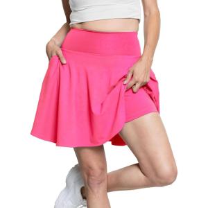 imageSTRETCH IS COMFORT Womens and Plus Ultra Flex High Waist Tennis Skirt with Pockets and Built in Shorts  XS5XLBright Pink