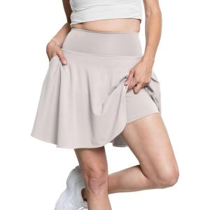 imageSTRETCH IS COMFORT Womens and Plus Ultra Flex High Waist Tennis Skirt with Pockets and Built in Shorts  XS5XLOffwhite