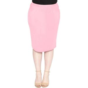 imageWomens Plus Size Soft Stretch MIDI Skirt  Comfortable for Women  XLarge  6XLight Pink
