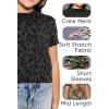 imageSTRETCH IS COMFORT Girls Print Classic Crew Neck Short and Long Sleeves Tee Shirt  Soft Everyday Basic Top  2T16Black Cheetah