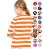 imageSTRETCH IS COMFORT Girls Print Classic Crew Neck Short and Long Sleeves Tee Shirt  Soft Everyday Basic Top  2T16Orange White Stripes