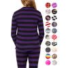 imageSTRETCH IS COMFORT Girls Print Classic Crew Neck Short and Long Sleeves Tee Shirt  Soft Everyday Basic Top  2T16Purple Black Stripes