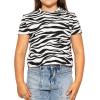 imageSTRETCH IS COMFORT Girls Print Classic Crew Neck Short and Long Sleeves Tee Shirt  Soft Everyday Basic Top  2T16Zebra