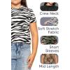 imageSTRETCH IS COMFORT Girls Print Classic Crew Neck Short and Long Sleeves Tee Shirt  Soft Everyday Basic Top  2T16Zebra